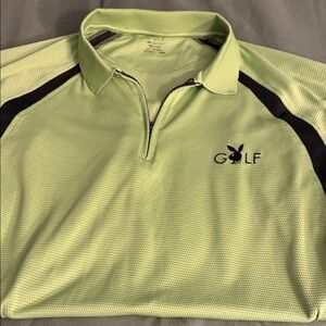 Playboy Golf Polo in Lime with Black Details